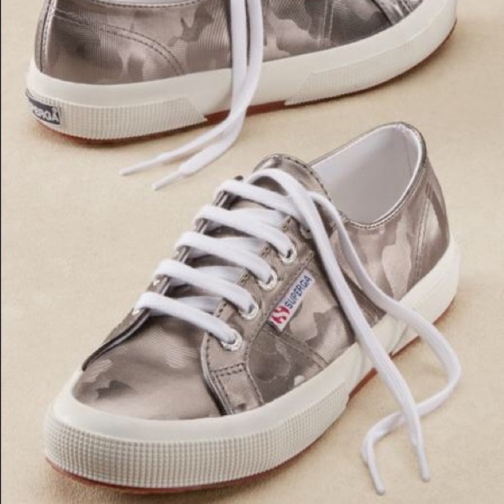 Superga Metallic Silver Camo Sneakers